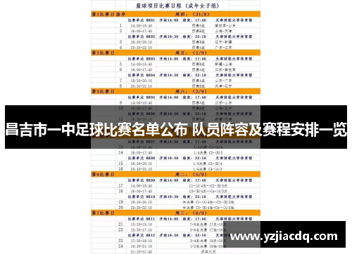 昌吉市一中足球比赛名单公布 队员阵容及赛程安排一览